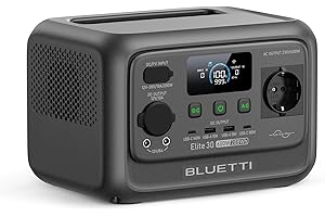 BLUETTI Elite 30 V2 Generador Solar Portátil, 288Wh LiFePO4 Batería de Respaldo, 600W Toma de CA (1500W Pico), 0-100% en 70 Min, Ideal para Camping, Viajes, Cortes de Luz (Panel Solar Opcional)