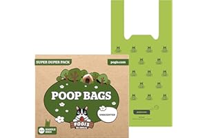 POGI'S PET SUPPLIES Pogi bolsas para excrementos de perro con asas – sin aroma, grandes y herméticas – 900 bolsas