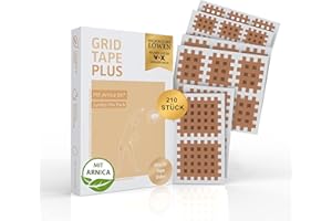 ‎AKTIMED AKTIMED Grid Tape PLUS Mix - Patentbasierte Gittertapes mit pflanzlichem Extrakt Arnica D6* - Akupunkturpflaster dermatologisch getestet - Crosstape Gitterpflaster für Schmerz- und Triggerpunkte