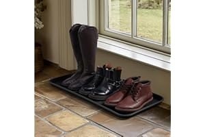 ‎NAVARIS Navaris 3er Set XL Schuhablage Schuhabtropfschale - Schuhmatte Abtropfmatte - Abtropfmatte Schuhe - Schuhtablett Abtropfschale Groß - Schuhwanne - Abtropfschalen Schuh - Schwarz