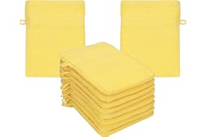 Betz Premium Lot de 10 Gants de Toilette en éponge lavettes pour Le Visage en 100% Coton Gant de Toilette pour bébé Couleur Jaune
