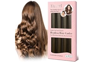 QUROMOJY Bigoudis Sans Chaleur Cheveux Long Court,Satin Boucle Sans Chaleur Boudin,Boudin Cheveux Boucle Sans Chaleur Pour Tous Types de Cheveux,DIY Heatless & Heat Free Silk Hair Curlers (Noir brun)