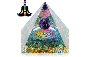 THEIUAOQWE 1 Pieza Orgonita Autentica Orgonita Piramide Orgonita Pirámide 3D Pirámide de Resina Artesanía de Piedra Triturada de Cristal Decoración Escritorio Salón Dormitorio Oficina