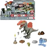 Mattel Jurassic World Cage Crasher Spinosaurus Dinozor Aksiyon Fig&uuml;r&uuml; ve Kutudan &Ccedil;ıkarma Oyuncağı, Kum ve Jel ve Hamur, Break