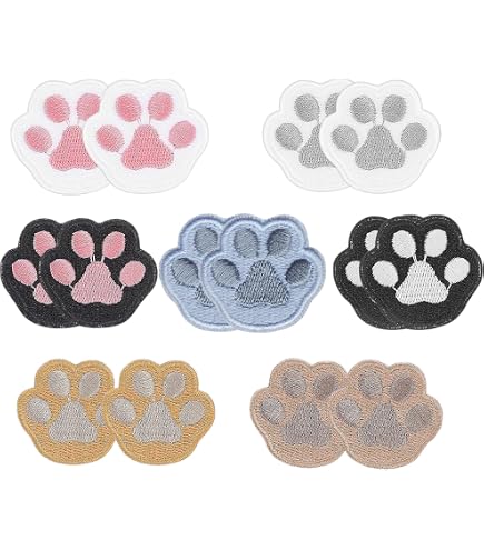 Porte-clés Brodé Patch Empreinte Patte Chat Ou Chien - Fait Main En France, Coloré Et Mignon