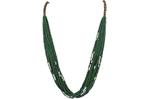 Bocar Long Multiple Row Handmade Beaded Statement Necklace with Gift Box (NK-10407)
