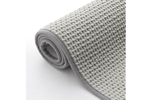 Homaxy Chenille Dywanik łazienkowy, antypoślizgowy, nadaje się do prania, chłonny dywanik łazienkowy, dywanik pod prysznic do łazienki, prysznica, wanny, 40 x 60 cm, jasnoszary