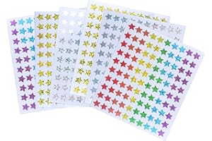 Storm&Lighthouse 600 x Autocollants Étoiles Autocollants Arc-en-Ciel, Or, Argente Étoiles Mini Autocollants de Récompense d'Enseignant Scrapbook Étoiles pour Artisanat, Paillettes Ressource de Classe