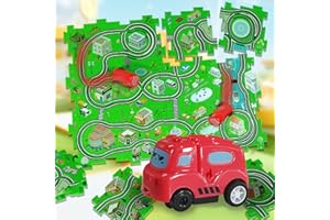 Ivtivfu 12PCS Puzzle Track Auto Paly Set (Land) mit Mehreren Montage-Optionen, Kinder pädagogische Puzzle Track Car Play Set, RailCar Building Spielzeug für Kinder ab 3 Jahren