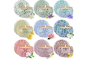 LDUMODUW Duftkerzen Geschenkset, 9 Stück Natürliches Sojawachs Duftkerze Geschenke für Frauen, Aromatherapie Kerzen Set, Entspannung Stress Muttertag Geburtstag Kerze Geschenke für Frauen Ihre Damen Freunde