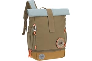 LÄSSIG Sac à dos pour l'école maternelle Sac à dos Rolltop avec sangle de poitrine hydrofuge, 11 litres/Mini Rolltop Backpack Nature Olive