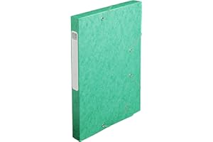 Exacompta - Ref. 18503H - 1 archivador con elástico CARTOBOX - se entrega plana - lomo de 2,5 cm - cartulina brillante 5/10 - 400 g/m² - dimensiones 25 x 33 cm - formato para archivar A4 - color verde