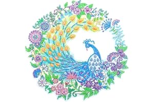 Demiawaking Ghirlanda di strass fai da te per pittura a diamante, corona decorativa da porta (24)