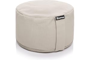BODYMATE Yogakitt rund 31 cm diameter 16 cm hög med fyllning av bovetespallar – tvättbart överdrag av 100 % extra tjock bomull – meditationskudde – sittdyna
