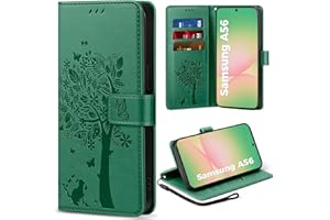 EASDNB Handyhülle für Samsung Galaxy A56 5G Hülle, Flip Lederhülle Wallet Case mit [3 Kartenfächer] [Magnet] [Ständer] Premium Leder Prägung Schutzhülle Klapphülle für Samsung Galaxy A56, Grün