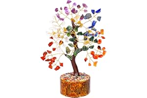 SUBSH Chakra Tree - Healing Crystal Tree - Crystals and Gemstones - Birthday Gift for Women - Crystal Tree of Life - Money Tree - Home Office Decor - Spiritual Gift - Good Luck Tree