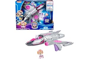 Paw Patrol Pat Patrouille LA Super Patrouille Le Film - Véhicule Deluxe Stella La Pat Patrouille The Mighty Movie - Voiture Figurine À Collectionner - Sons Et Lumières Jouet Enfant 3 Ans et +