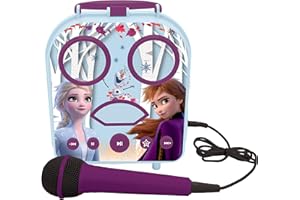 Lexibook- Disney La Reine des Neiges Elsa & Anna Mon Enceinte secrète Portable sans Fil, avec Microphone, Prise Jack, Ports TF/SD, Bleu, BTC050FZ