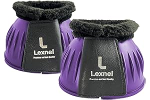 LEXNEL Rubber Bell Boots, Durable Bell Boots for Horse – Superior Hoof Protection and Comfort (Purple, L)