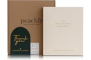 Peachly Pregnancy Journal - Linen Pregnancy Book to Capture Every Milestone - Pregnancy Must Haves - Baby Book Keepsake Pregnancy Journals For First Time Moms and Experienced Moms