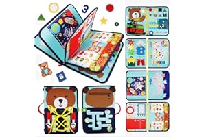 HappyKidsClub Busy Board, Giochi Montessori 1 2 3 4 Anni Regalo Bambino 1-4 Anni Giochi Bambini 1 2 3 4 Anni Pannello Sensoriale Bambini Montessori 1 2 3 Anni Busy Book