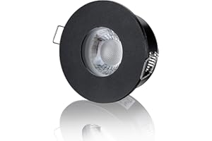 ‎LAMBADO lambado® Premium LED Spots Dimmbar für Badezimmer in Schwarz - Moderne Deckenstrahler/Einbaustrahler IP65 für Außen inkl. 230V 5W GU10 Strahler warmweiß - Hell & Sparsam