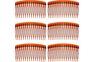 YATEICBC 6 Stücke Haar Kämmchen Rutschen Schildkröte Glatte Haar Kamm Klar Glatt Seiten Haar Kamm 8,5 cm Haar Seiten Kamm Satz (Braun)