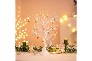 Inweder Árboles Artificiales Blancos - Árbol de Navidad Falso 58cm de Altura para Centro de Mesa Árbol de Pascua Árbol de Deseos para Mesa de Boda Halloween Cumpleaños Xmas Decoración del Hogar