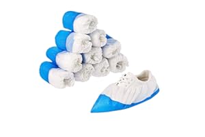 Kinbontop Premium Reusable Overshoes, Extra Strong, Waterproof and with Anti-Slip Soles (50-Pack)