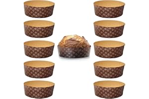 FAH FAMILY AT HOME Panettone-Form 1 kg Premium-Qualität (10 Stück) – professionelle Panettone-Förmchen aus reinem Zellulose-Wellpapier in der Mikrowelle, hitzebeständig bis 220 °C