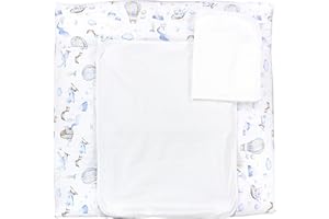 TupTam Materassino Fasciatoio con 2 Coperture in Spugna, Aerostato di aria Blu, 76 x 76 cm