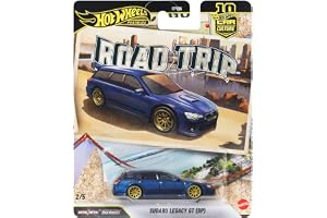 Hot Wheels Premium Subaru Legacy GT (BP) leksaksbil i skala 1:64 | Samlarmodell i Car Culture med Real Riders-däck samt kaross och chassi i metall, JKF07