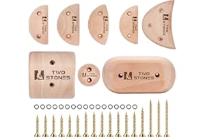 TWO STONES l'escalade en Bois Peut contenir des Enfants et des Adultes | l'escalade Murale en Bois Peut contenir des Enfants et des gymnases | Variété de Supports d'escalade à vis avec matériel de Montage