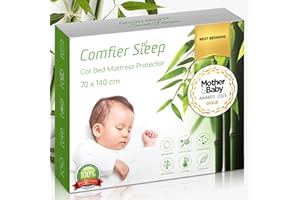 COMFIER SLEEP Cot Bed Mattress Protector 140 x 70cm – Waterproof Bamboo Fitted Cot Mattress Cover – Breathable Waterproof Cot Bed Mattress Protector – Soft Hypoallergenic Sheet for Toddler Bedding