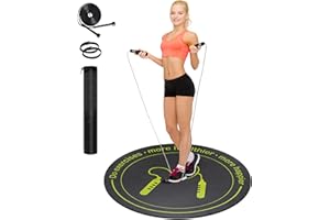 LaiEr Tapis de corde à sauter rond Grande taille Tapis d'entraînement de corde à sauter antidérapant pour plancher de gymnase domestique(130cmx6mm)