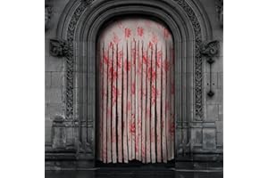 OCCOUMR Cortina para puerta de Halloween, 1 x 1,9 m, cortina decorativa de Halloween, tela terrorista de Halloween, decoración de fiestas, exterior, interior, fiesta, casa embrujada, decoración de entrada