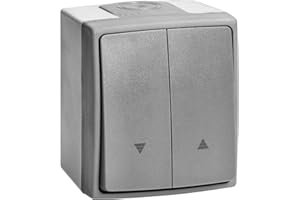 Miratic Jalousieschalter Aufputz Rolladenschalter Aufputz IP 55 Feuchtraum Schalter Aufputz Perfekt für Zuhause und Büro 2-poliger Knopf Bedienart