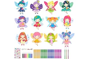 Acentor Artigianato in Legno, 12 Pezzi Scacciapensieri per Bambini in Legno, Kit Principessa in Legno, Kit Fai da te Creativo Bambini, Lavoretti Creativi Giocattoli, Regali per Ragazze