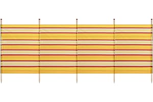 YELLO WBL Striped Outdoor Wind Spinner, Weather Resistant, PVC, Beige