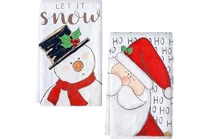 Tutukyle 2er Weihnachtsdeko Schneemann Weihnachtsmann Geschirrtücher Weihnachten Küchentücher Weihnachtshandtuch Tischdeko Christmas 40x60 cm Trockentücher Strapazierfähig Saugkräftig Küchen Zubehör