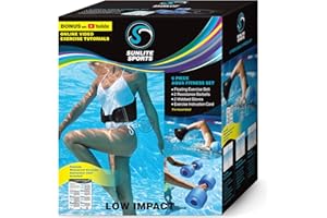 Sunlite Sports Water Workout Combo Set, High Density Water Weight, Swim Belt, Soft Padded, Water Aerobics, Aqua Therapy, Pool Fitness, Water Exercise