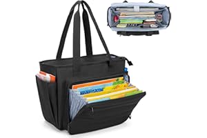 ‎CURMIO CURMIO Lehrertasche mit Akkordeon-Aktenfach, Teacher Arbeitstasche für Laptop, Schulbedarf, Lehrerbedarf, Schwarz (Patent Angemeldet)