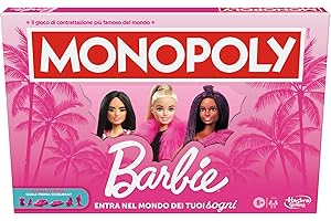 Monopoly: Barbie Edition, gioco da tavolo famiglie, per 2-6 giocatori, dagli 8 anni in su