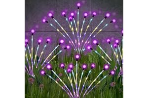 Diealles Shine Zestaw 4 lamp solarnych do użytku na zewnątrz i do ogrodu – 10 żarówek LED na Halloween, balkon i do ogrodu, wodoszczelność IP65, fioletowe światło (fioletowe)