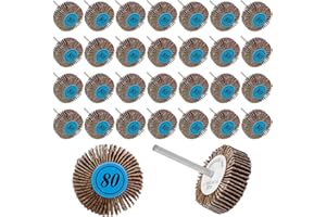 BEASAFY 30 Stück Fächerschleifer, 80 Körnung Lamellenschleifer, Schleiffächer Polierzubehör, Polierscheibe für Schleifpapier, Schleifmittel Polieren Räder für Dremel Rotary Werkzeuge