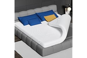 CloudÉtoile Topper 140x200cm Memory Foam - Bequeme Matratzentopper 140x200x5 cm Visco-Schaum CertiPUR-US, Antirutsch-Bänder Matratzen Topper Ergonomische Unterstützung für Boxspringbett Schlafsofa