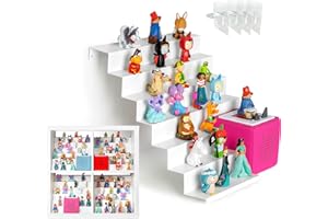 Xozoyo 45-50 Piece Ladder Shelf for Tonie Figures,for IKEA KALLAX & other grid spaces，Industrial Style Magnetic Shelf for Kids (1, XZYJT-Y)