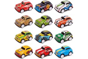 MUSELK Lot de 12 Voitures à Friction,Voiture Friction Jouet Voiture de Course à Friction Voiture Jouet Enfant avec Tapis de Jeu Filles et Garçons Enfants Jeu de Voiture Ensemble