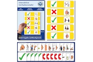 AUTISM SUPPLIES AND DEVELOPMENTS Interaktive Verhaltenstafel Autismus/ADHS Hilfsmittel – Behlohnungstafel Kinder – Robust Hochwertige Visuelle – Management Herausforderndem Verhalten