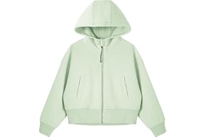 Rolanko Ragazze Felpa con Cappuccio con Cerniera, Cotone Giacca con Cappuccio a Maniche Lunghe Felpa con Tasche per Bambina